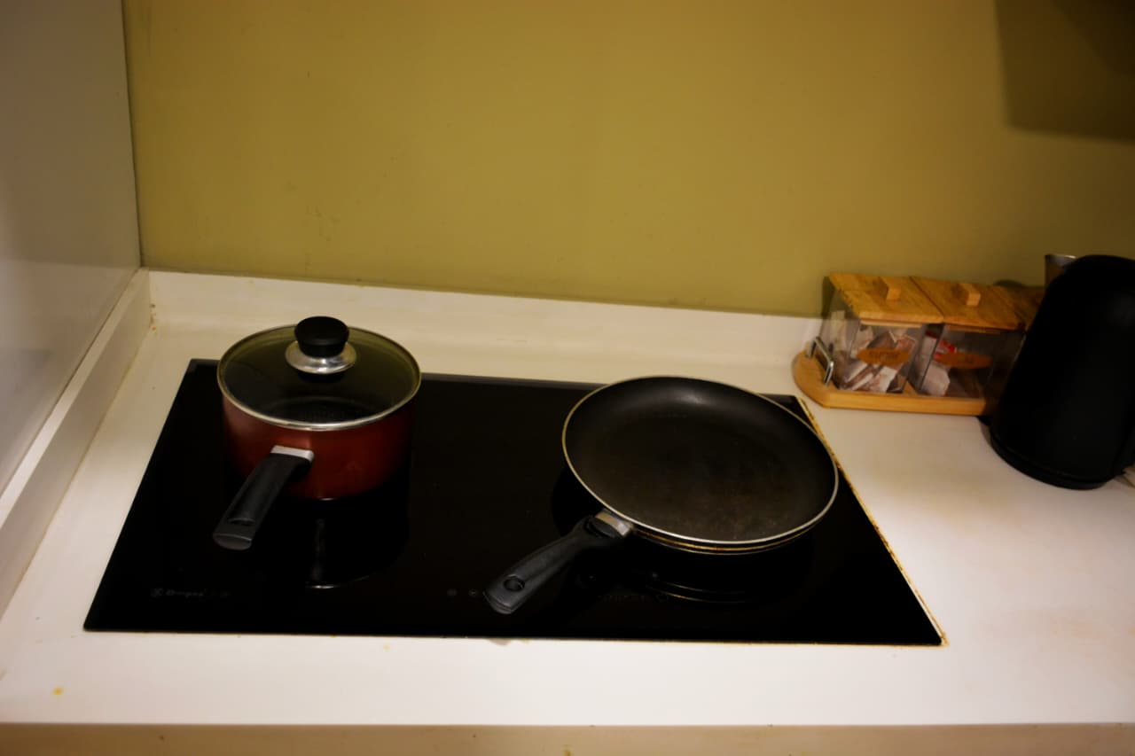 Electric stove in kitchen