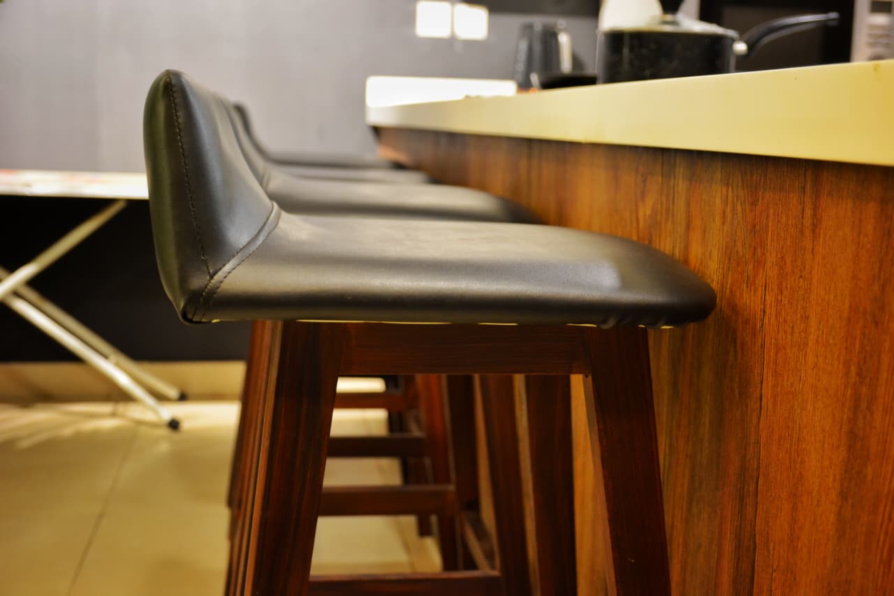 Black bar stools