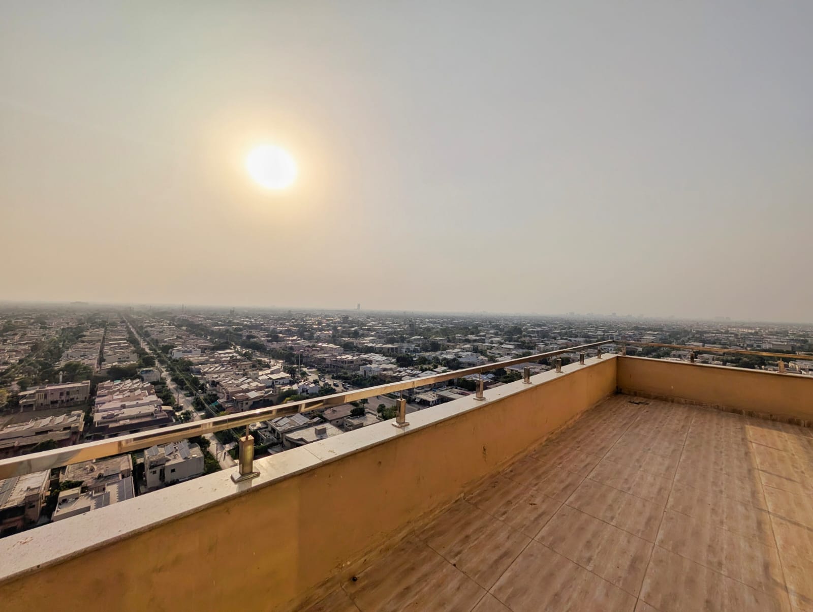 Spacious terrace with city view