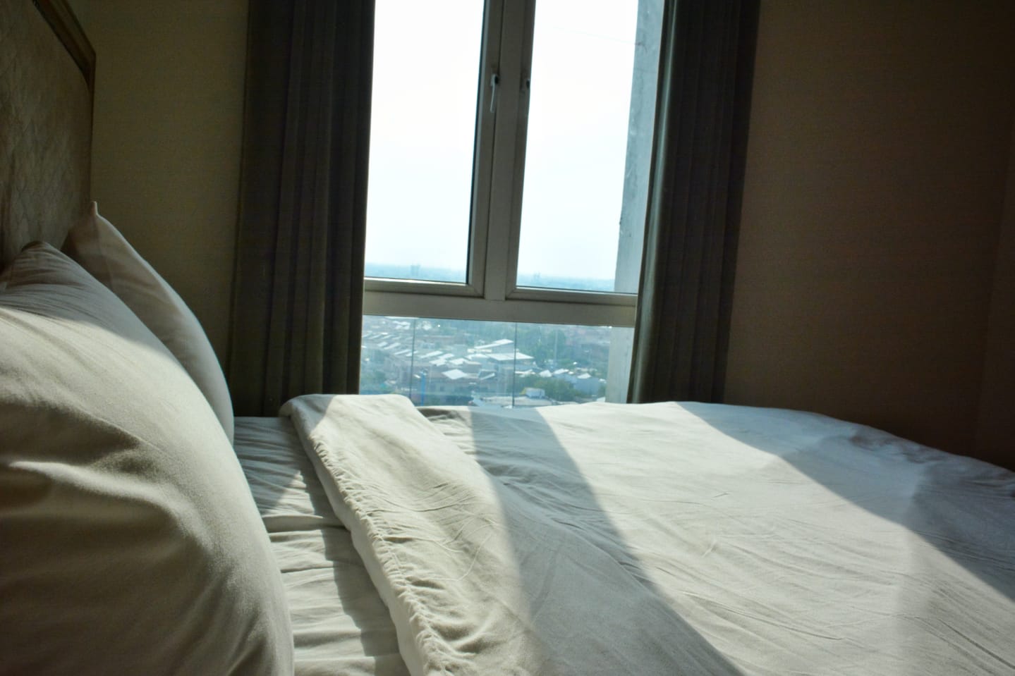 Bed with white linens